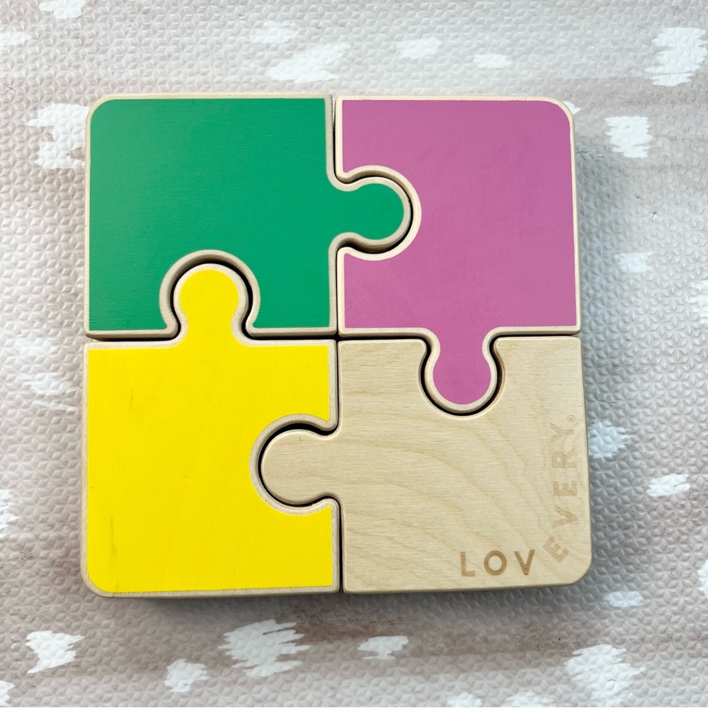 Lovevery Colorful Chunky Wooden Puzzle Montessori Toy for Baby Kids